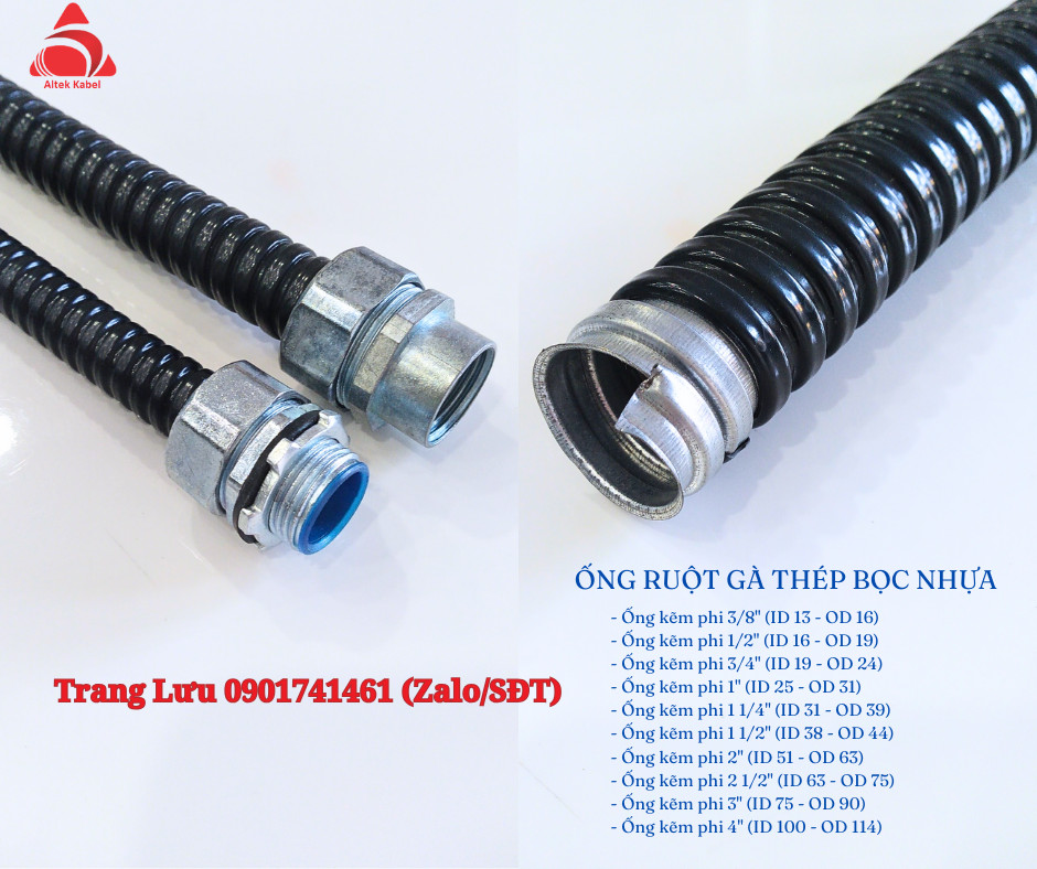 Ống ruột gà lõi thép 3/4 inch (phi 25) tại Đà Nẵng