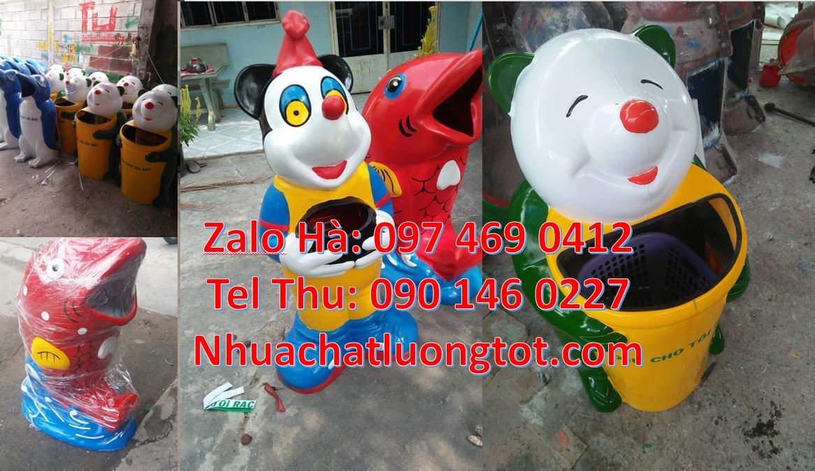 Bán thùng rác hình con thú giá rẻ,thùng rác hình con chim cánh cụt mới