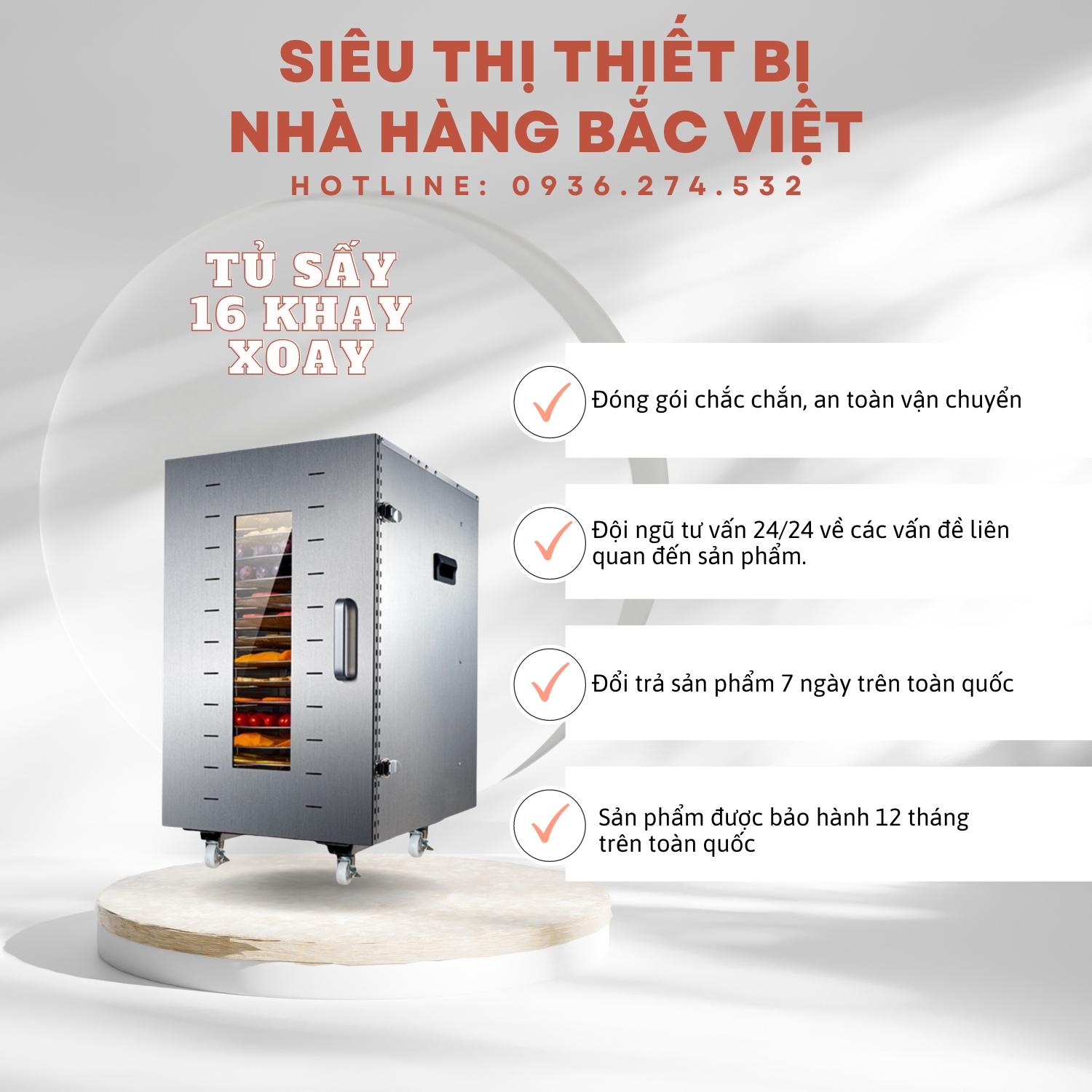 Hiệu Quả Gấp Đôi với Máy Sấy 16 Khay Xoay