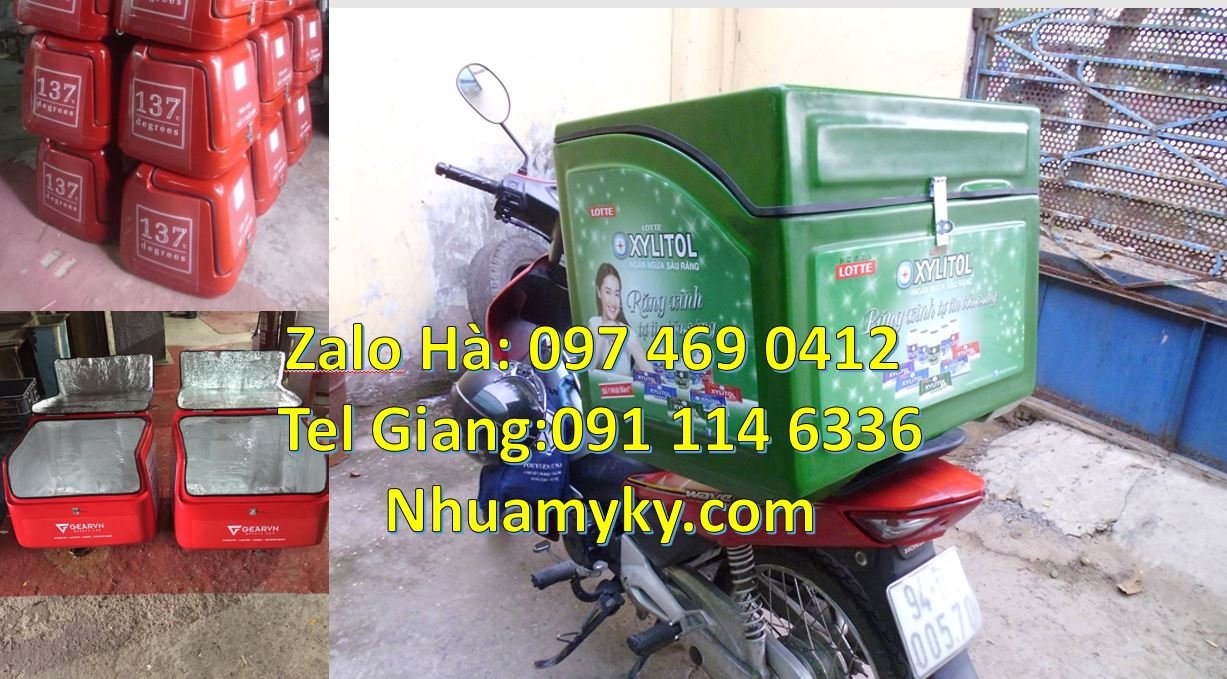 Bán thùng giao hàng trả sữa trân châu,thùng giao đồ ăn nhanh cỡ nhỏ re