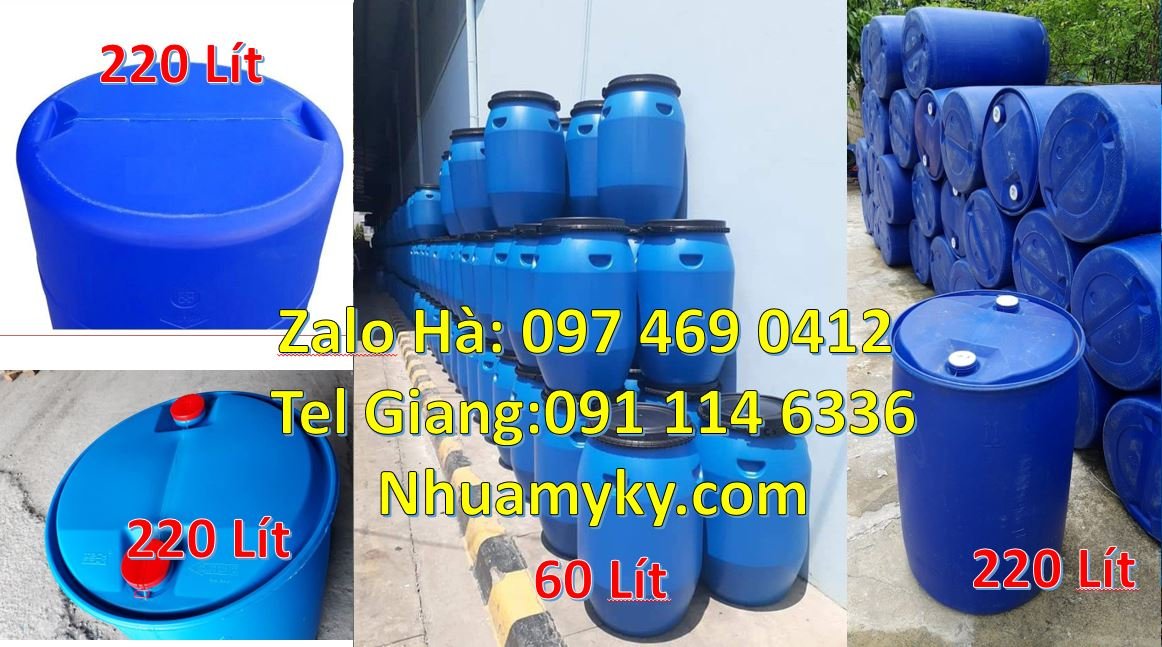 Bán thùng phuy nhựa 50l nắp đậy,thùng phuy nhựa 220l có nắp chiết rót