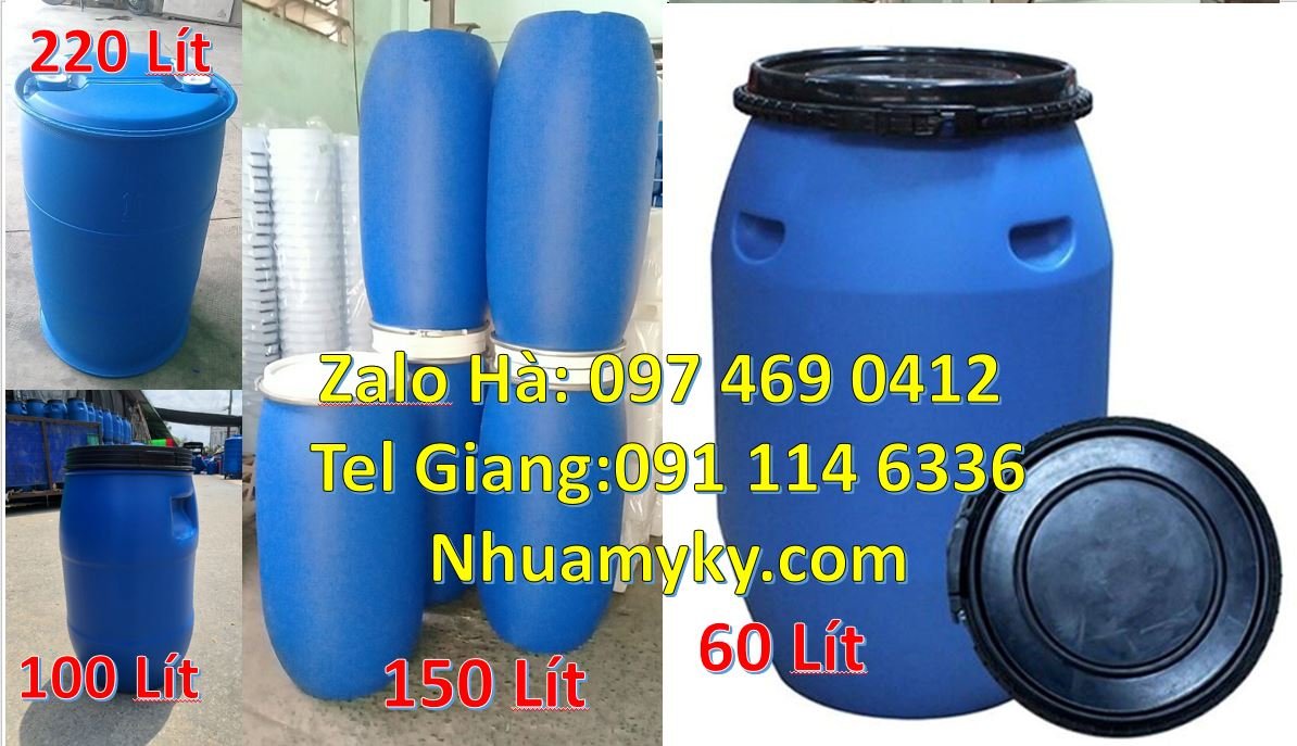 Bán thùng phuy nhựa 50l nắp đậy,thùng phuy nhựa 220l có nắp chiết rót