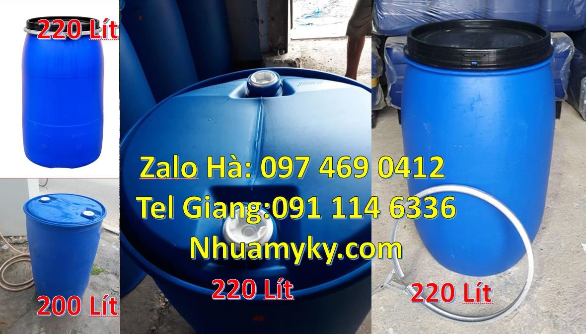 Bán thùng phuy nhựa 50l nắp đậy,thùng phuy nhựa 220l có nắp chiết rót