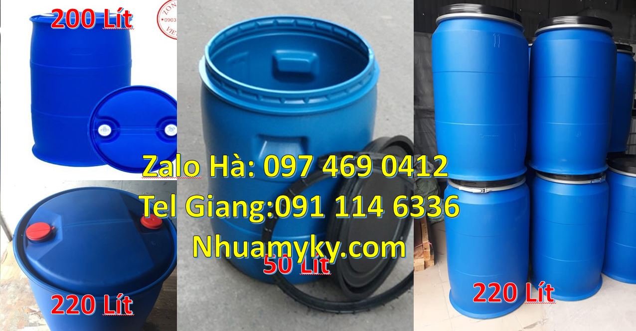 Bán thùng phuy nhựa 50l nắp đậy,thùng phuy nhựa 220l có nắp chiết rót