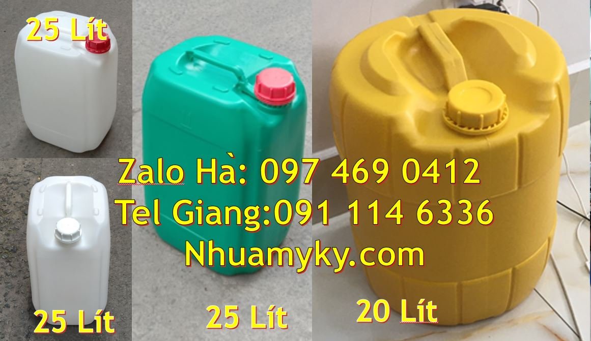 Bán can nhựa 18l có nắp thoát khí,can nhựa 25l vuông xanh đựng thực ph
