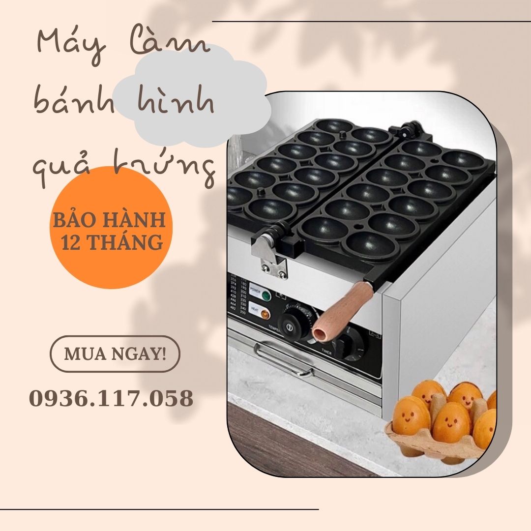 MÁY LÀM BÁNH HÌNH QUẢ TRỨNG HOTTREND 12 QUẢ
