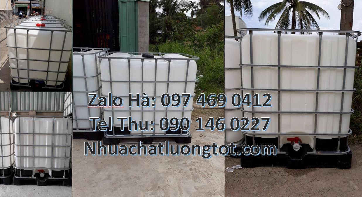 Bán tank nhựa 1000l có nắp chiết rót,thùng nhựa 1000l màu trắng có khu