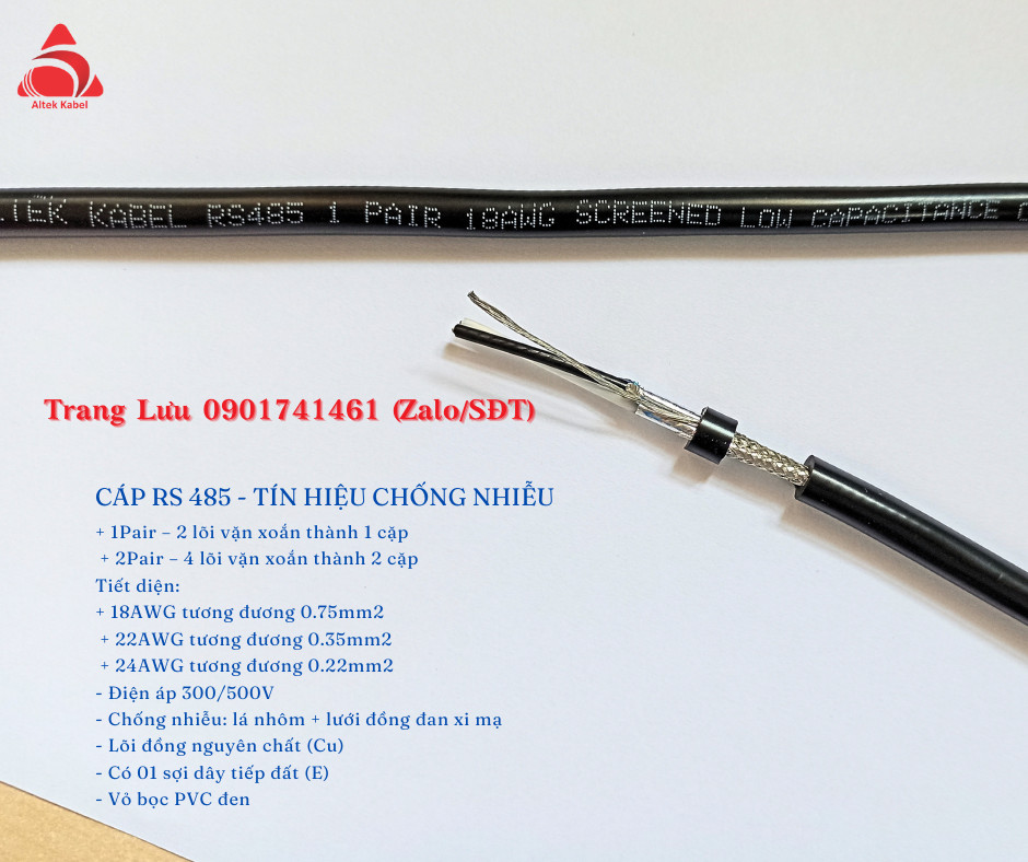 cáp RS 485 2 pair 18awg tại Đà Nẵng, Hà Nội, HCM
