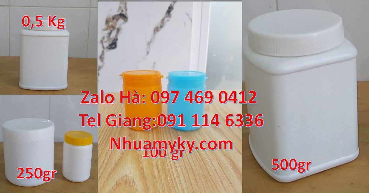 Bán hũ nhựa 500g đựng vừng lạc,hũ nhựa 100g đựng dầu vừng,hũ nhựa 0.5k