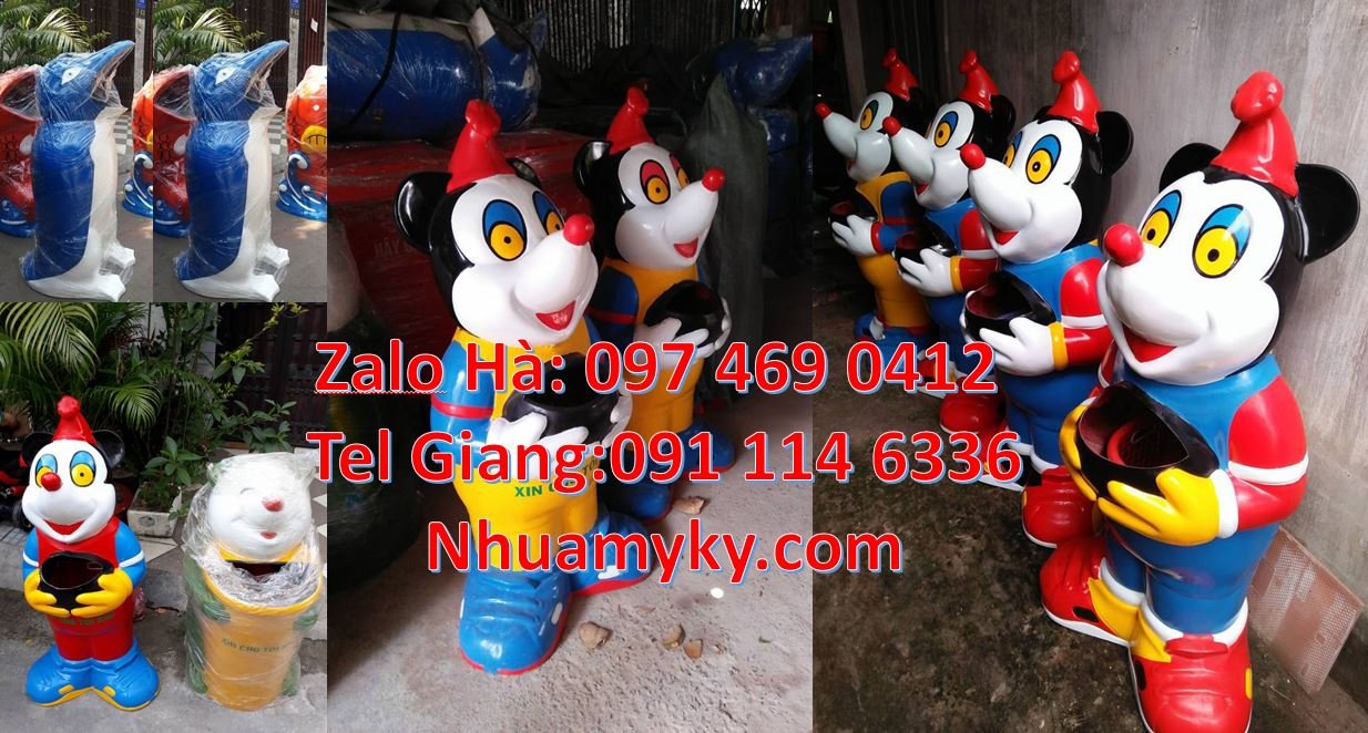 Bán thùng rác hình con gấu trúc giá rẻ,thùng rác hình con vật ngộ nghi