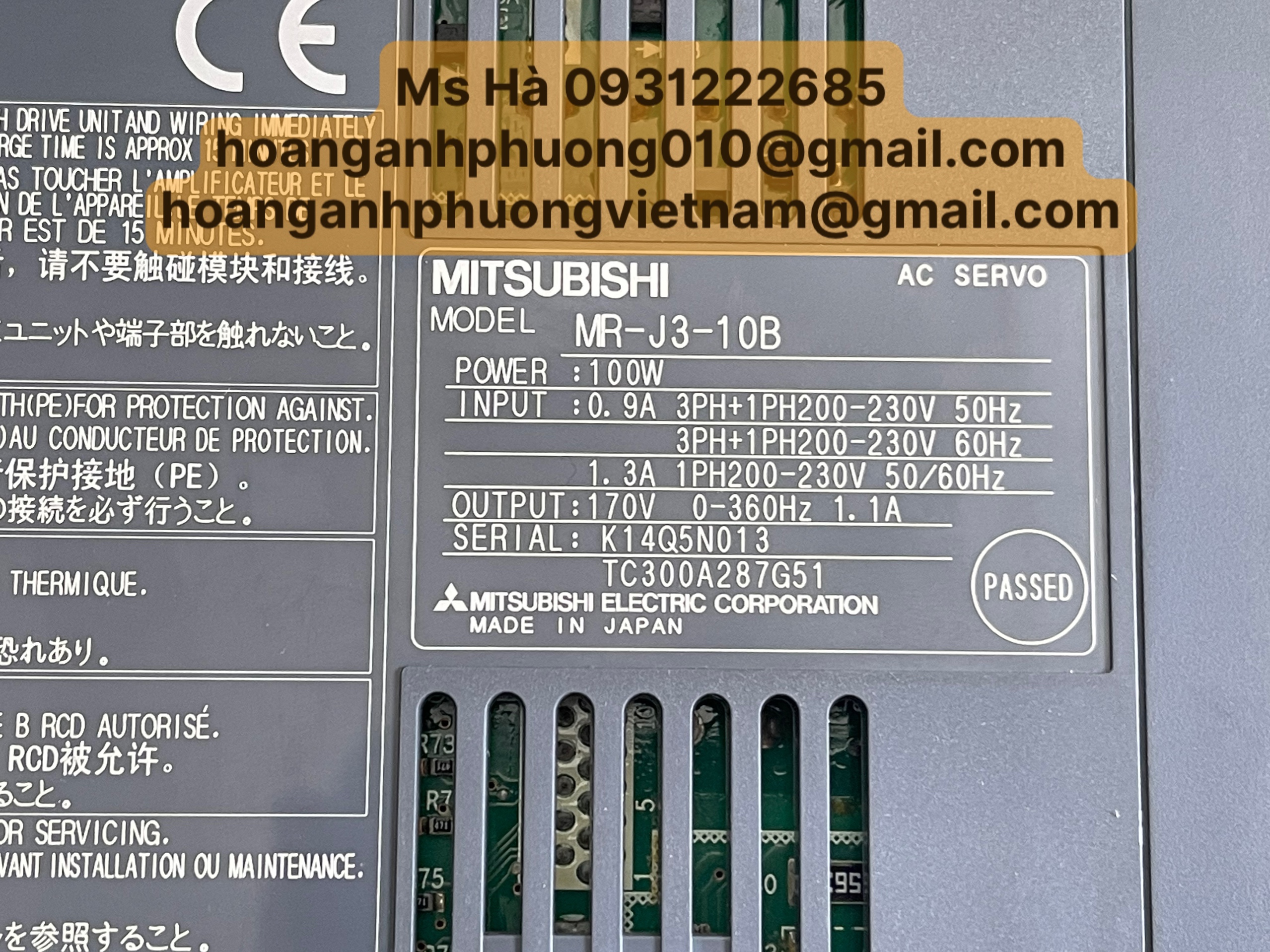 Dòng J3 series giá tốt MR-J3-10B hãng mitsubishi - mới 100%