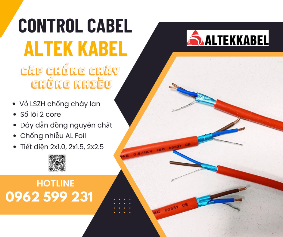 Cáp chống cháy chống nhiễu Altek kabel  Cáp tín hiệu chống cháy