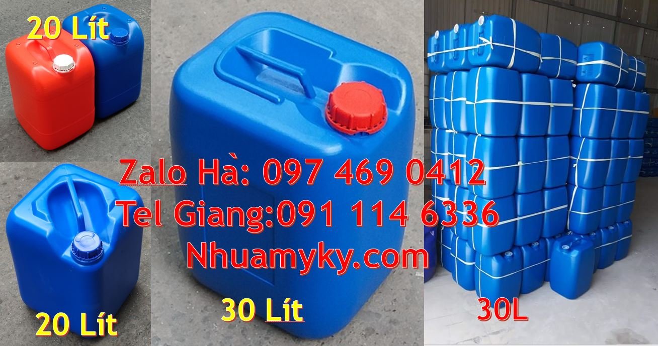 bán can nhựa 30l có nắp thoát khí đựng xăng dầu, can nhựa 18l đựng sơn