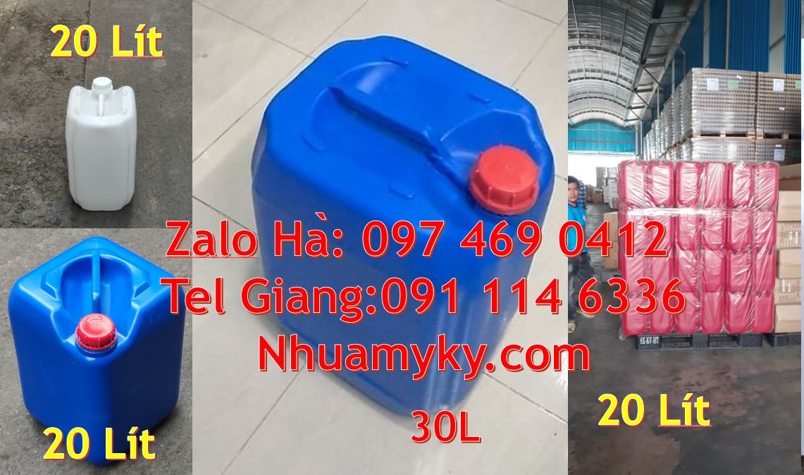 bán can nhựa 30l có nắp thoát khí đựng xăng dầu, can nhựa 18l đựng sơn