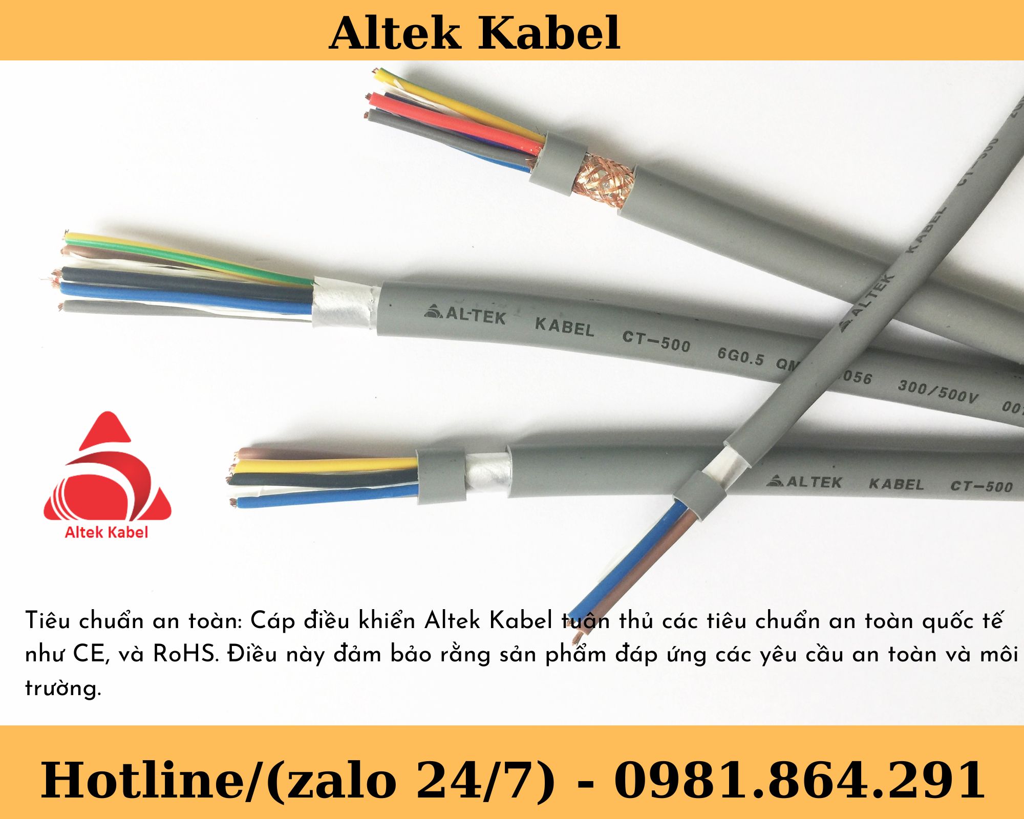 Cáp điện điều khiển 6x1.0mm2 chống nhiễu hãng Altek Kabel