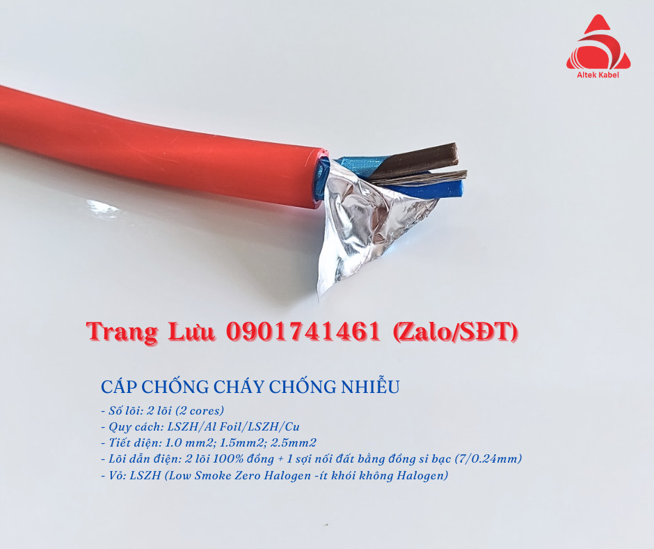 Cáp chống cháy chống nhiễu FR 2x1.5mm2 tại Đà Nẵng