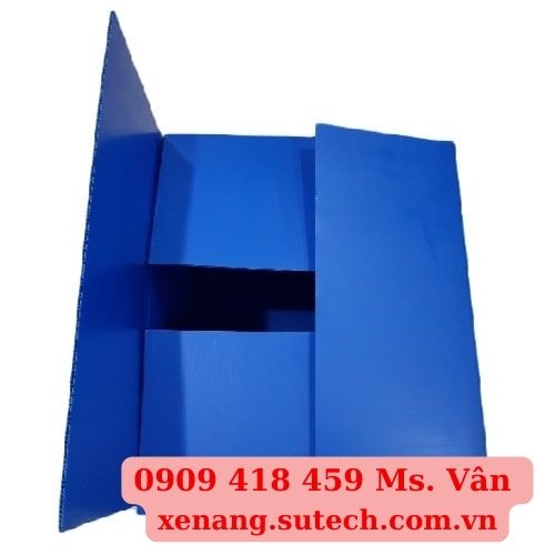 Thùng nhựa pp danpla đáy xếp gọn 600x500x400(mm)