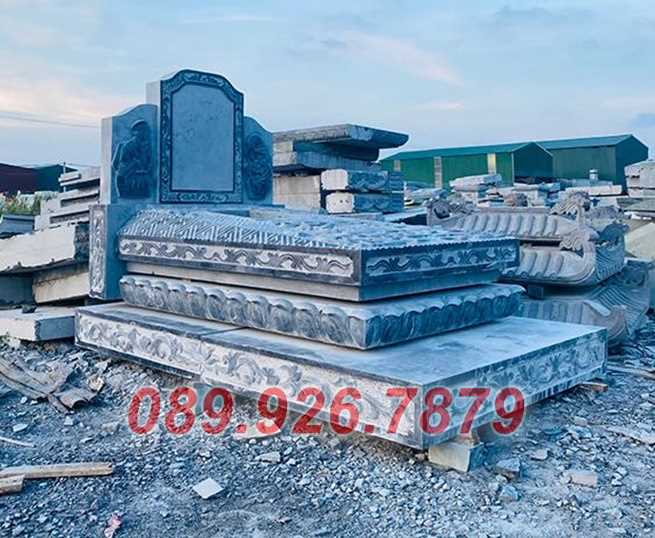 Mẫu mộ bằng đá nguyên khối xanh , trắng đẹp bán Bình Thuận - Mộ đá