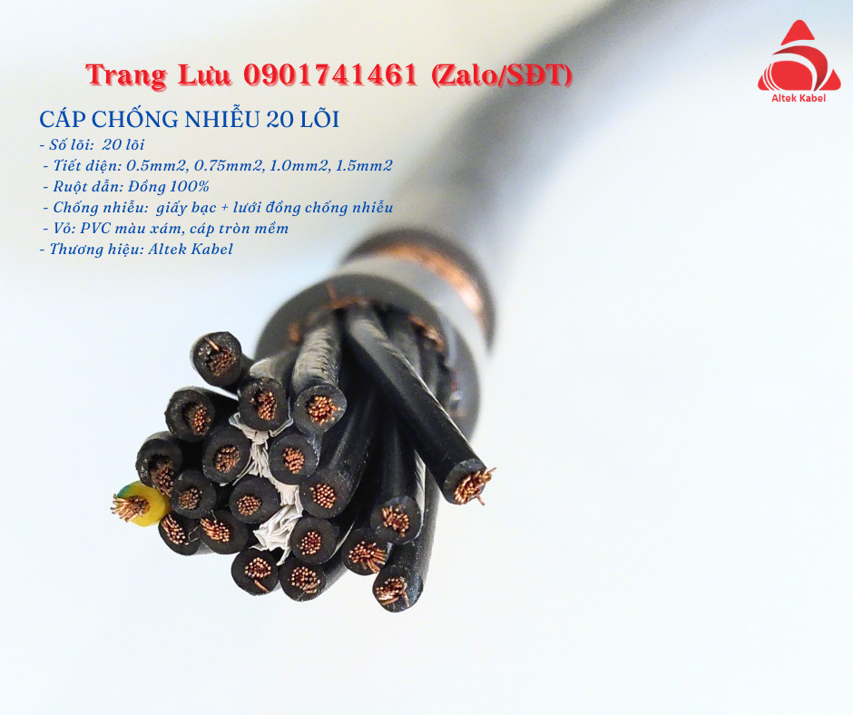 Cáp điều khiển 20 lõi chống nhiễu tín hiệu cực tốt