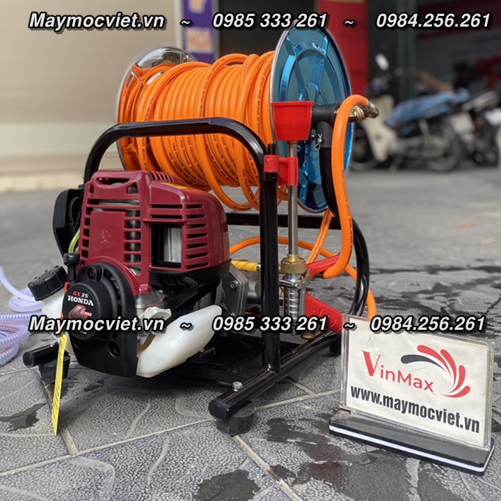 Máy phun thuốc gắn rulo cuốn dây GX35 bảo hành 12 tháng
