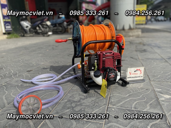 Máy phun thuốc gắn rulo cuốn dây GX35 bảo hành 12 tháng