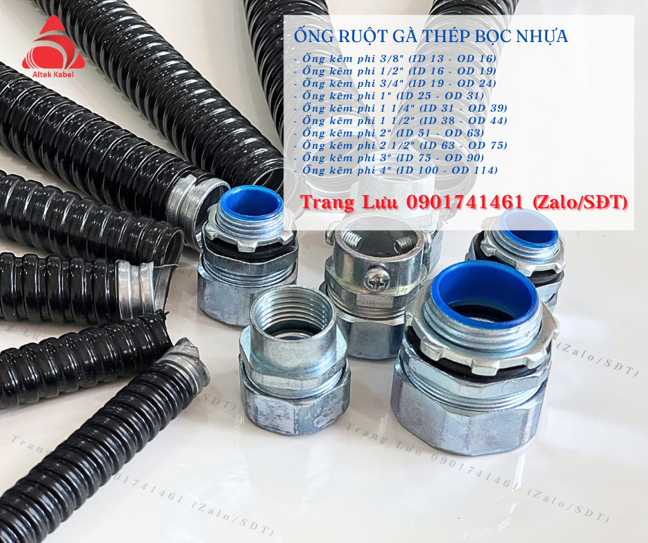 Ống ruột gà thép bọc nhựa 1 1/4 inch (phi 39)