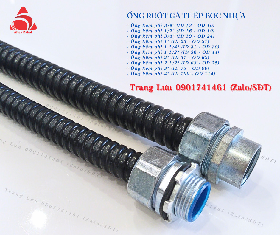 Ống ruột gà thép bọc nhựa 1 1/4 inch (phi 39)