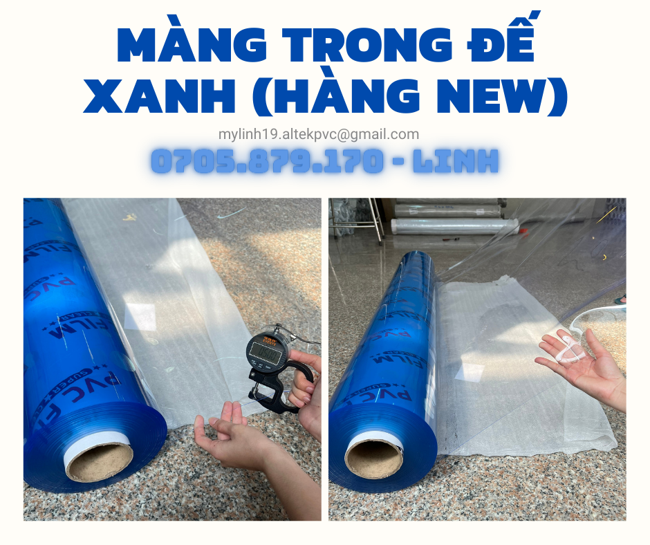 Giá Gốc Màng Nhựa Trong Suốt Đế Xanh (HÀNG NEW)