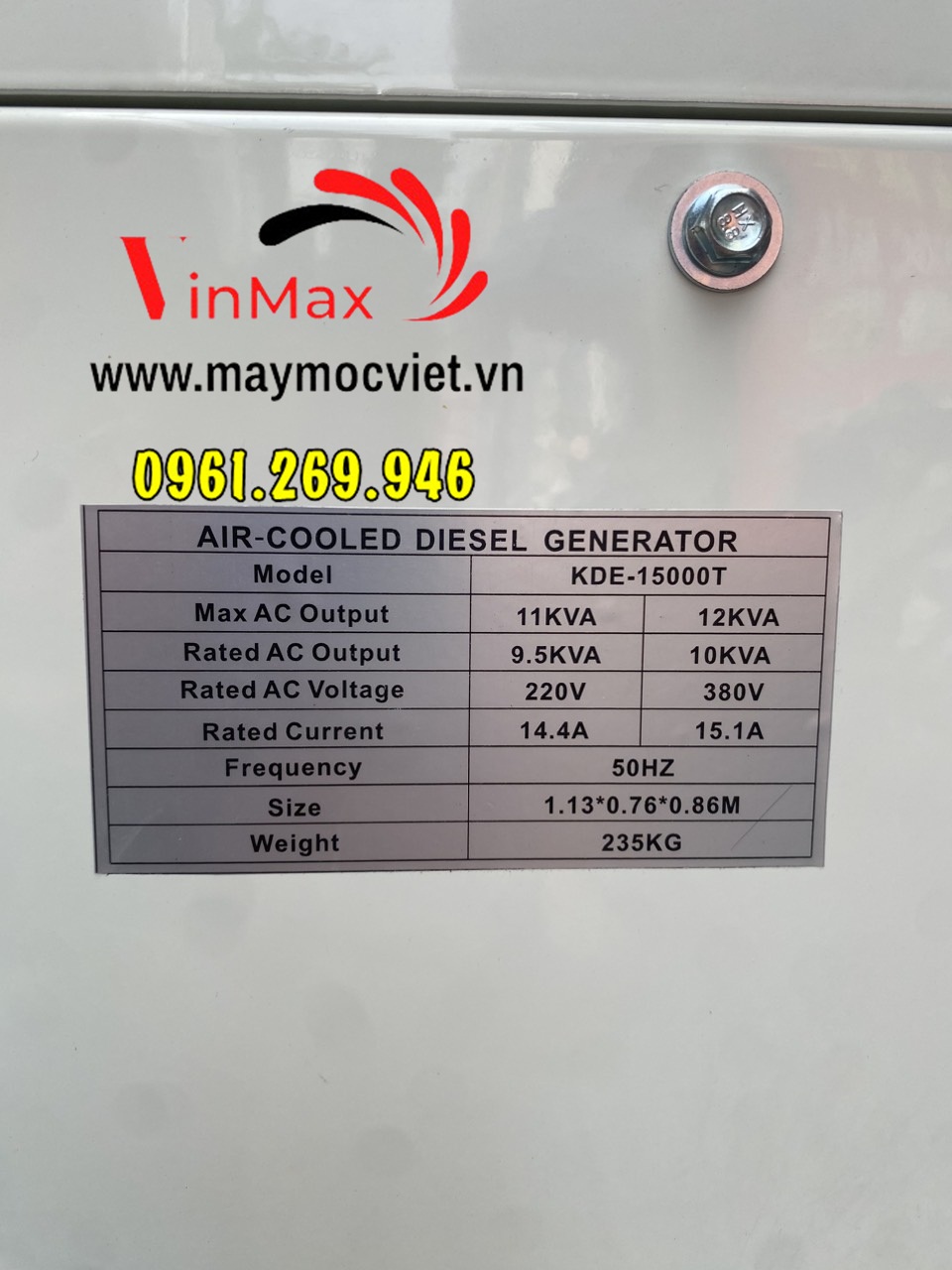 Máy phát điện chạy dầu 10Kw KDE-15000T siêu êm giá rẻ tại Hà Nội