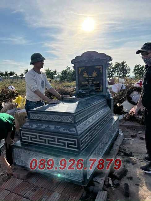 Mộ có mái - Mẫu mộ có mái che bằng đá xanh rêu, trắng bán Vĩnh Long