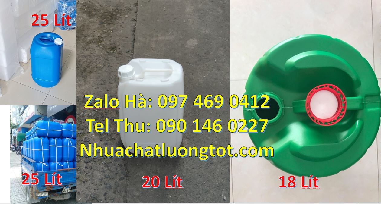 Bán can nhựa 25l có nắp thoát khí đựng mật mía,can nhựa 18l tròn xanh