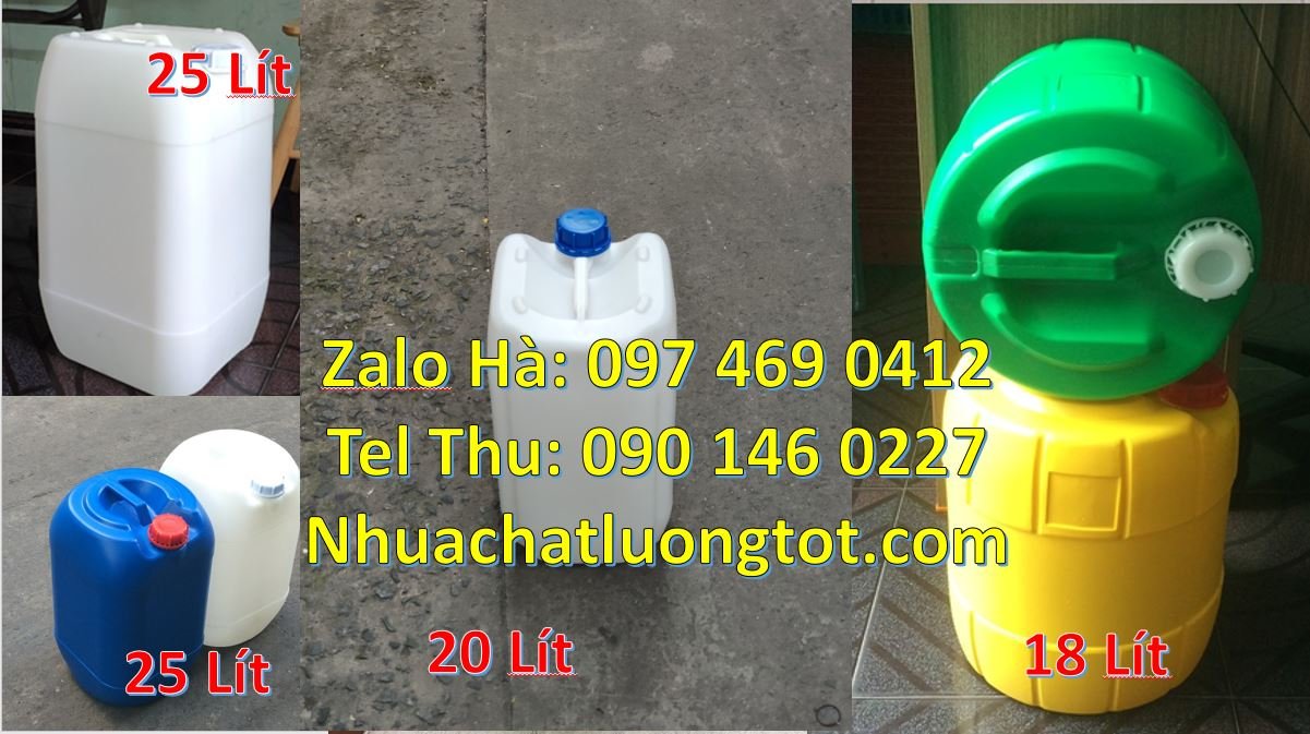 Bán can nhựa 25l có nắp thoát khí đựng mật mía,can nhựa 18l tròn xanh
