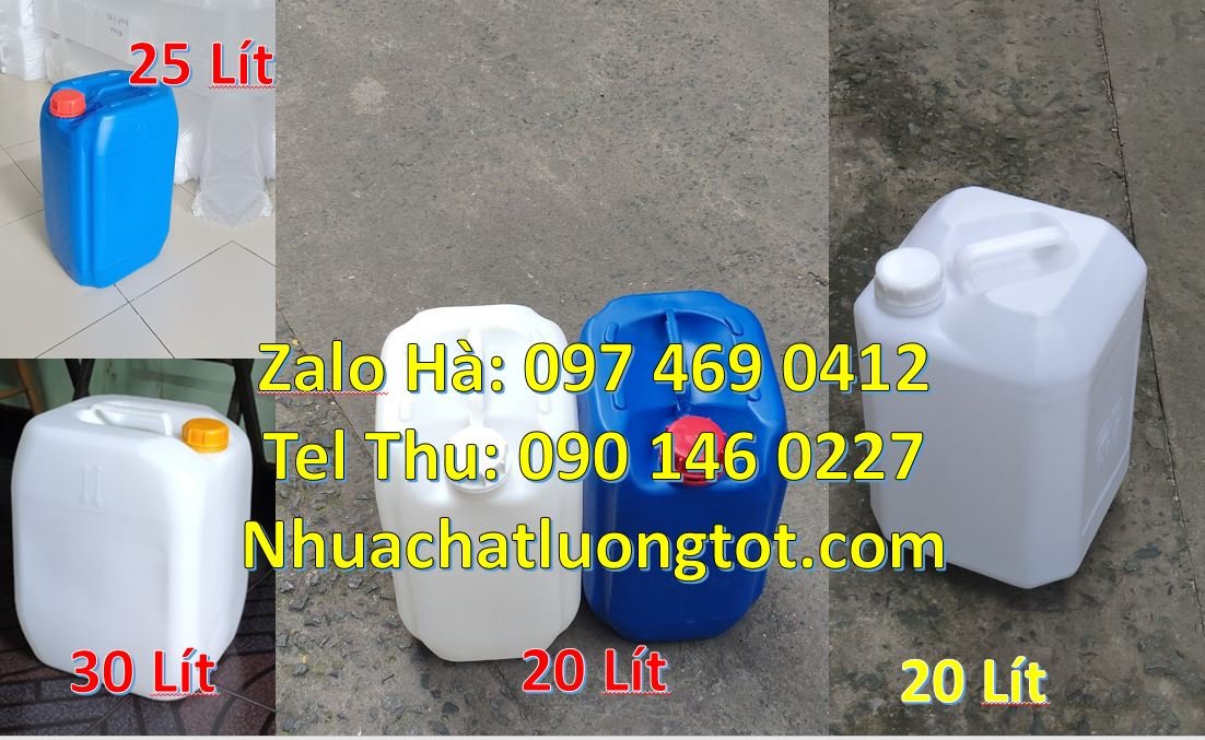Bán can nhựa 25l có nắp thoát khí đựng mật mía,can nhựa 18l tròn xanh
