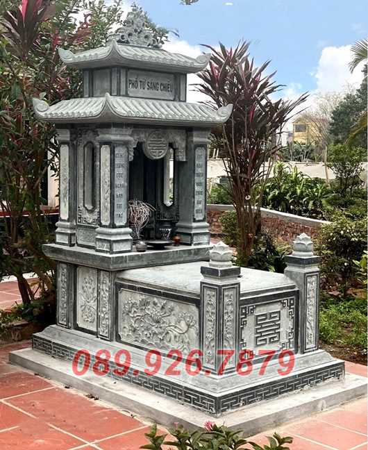 Mộ đá nguyên khối - Mẫu mộ đá tự nhiên xanh rêu, xanh đen bán Củ Chi