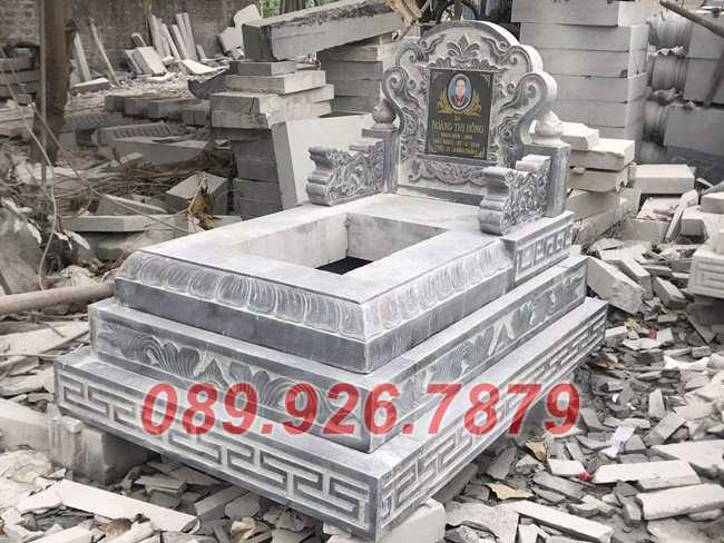 Mộ đá nguyên khối - Mẫu mộ đá tự nhiên xanh rêu, xanh đen bán Củ Chi