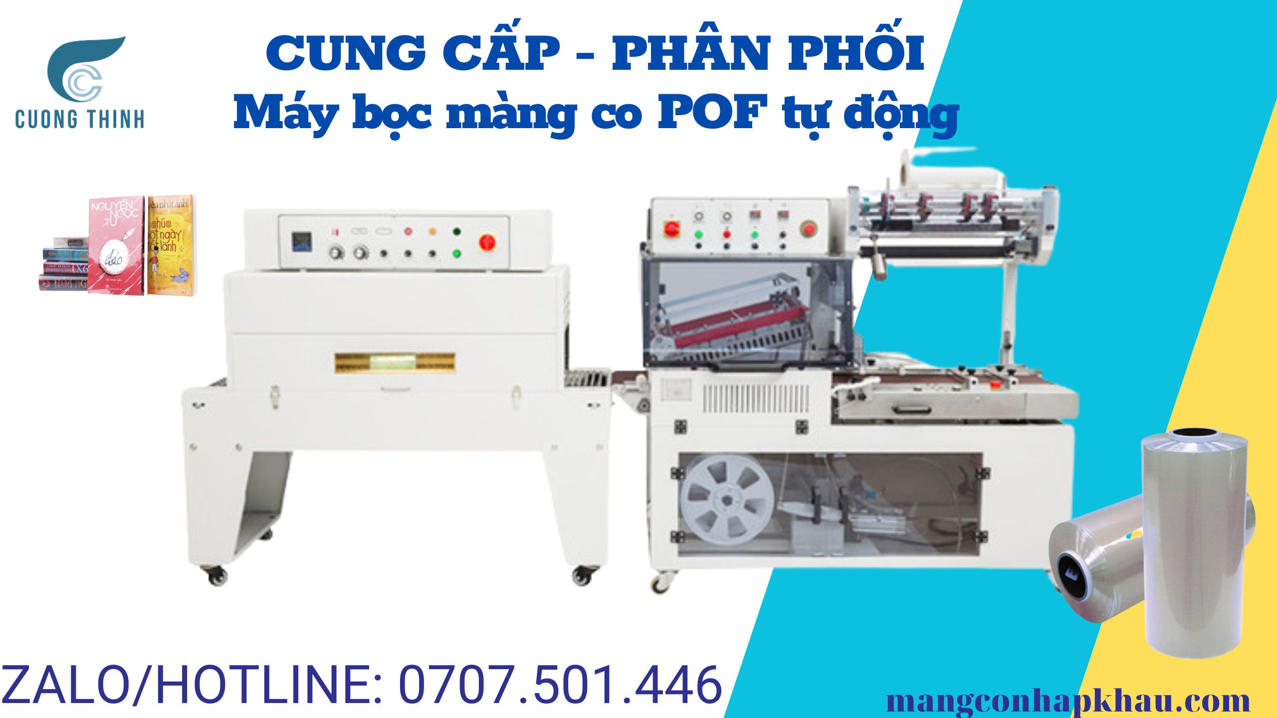 máy cắt và bọc màng co pof tự động giá rẻ