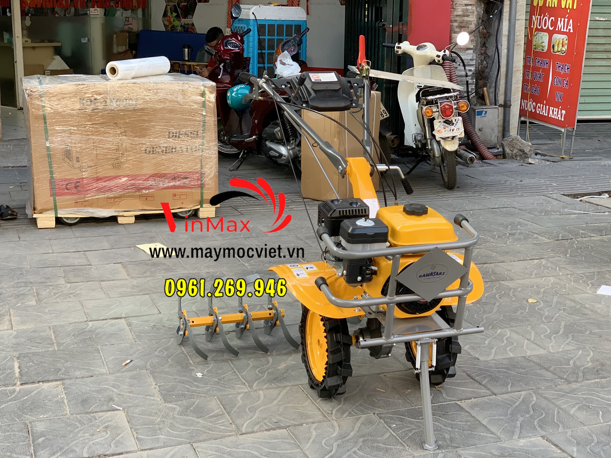 Máy xới đất mini chạy xăng Kawasaki KW170