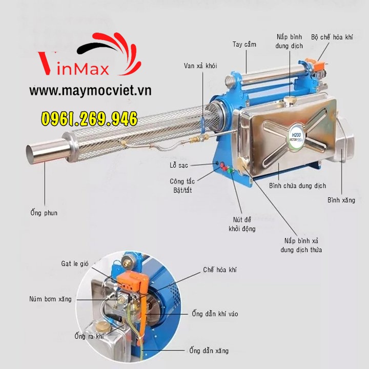 Máy phun khói Hàn Quốc Vector Fog H200 mẫu mới 2023