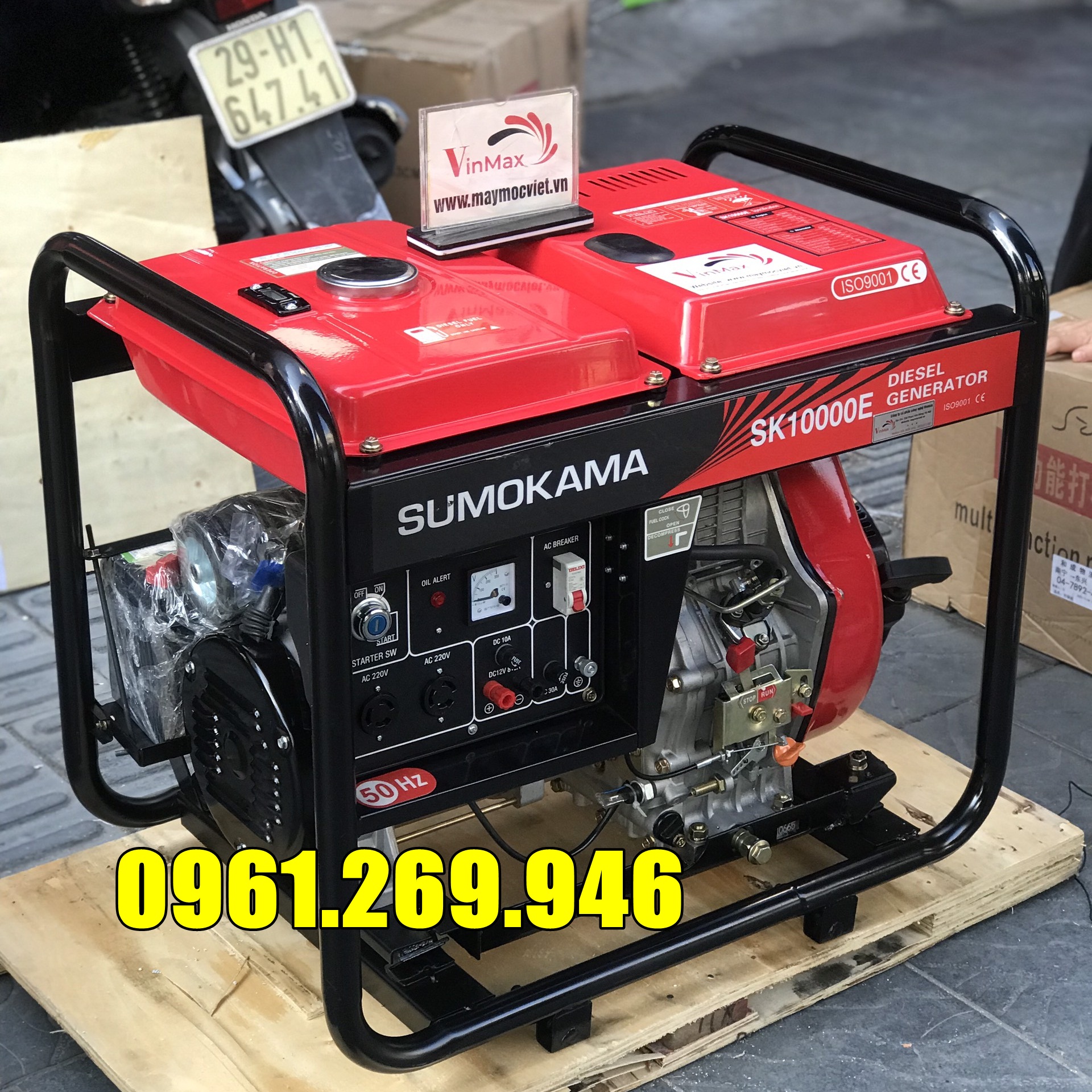 Máy phát điện chạy dầu 7Kw Sumokama SK10000E đề điện acquy