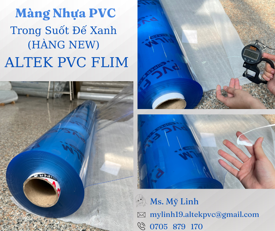 Giá Gốc Màng Nhựa PVC Trong Suốt Đế Xanh (HÀNG MỚI VỀ HOT TREND)