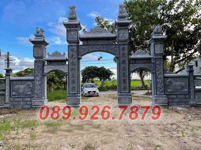 Mâu cổng đá sân nhà đẹp giá rẻ bán Tây Ninh - Cổng đá tam quan tứ trụ