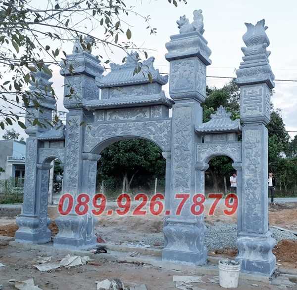 Cổng bằng đá nguyên khối, tự nhiên anh rêu, trắng, vàng bán Ninh Thuận
