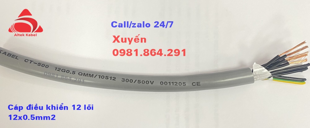Phân phối dây cáp điện 12x0.5mm2 lõi đồng hãng Altek Kabel