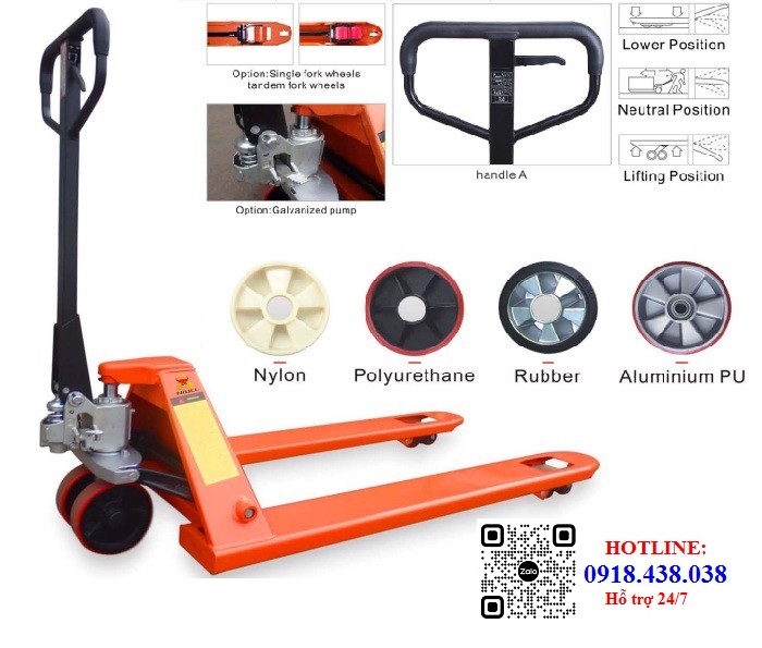 xe nâng tay thấp 2 đến 5 tấn chính hãng giá rẻ