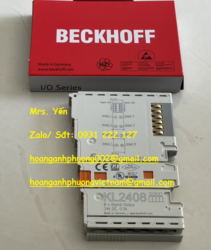 KL2408 Bus Terminal, 8-chanel, 24VDC, Beckhoff sẵn hàng