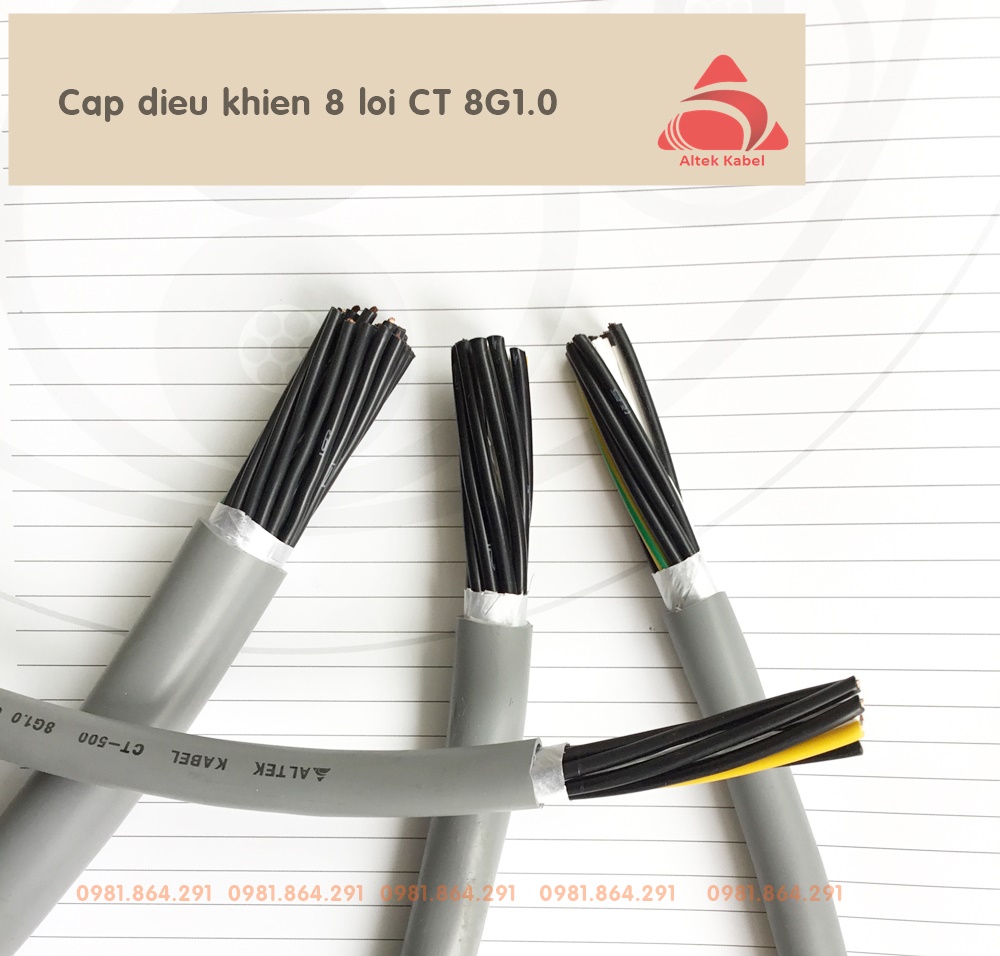 Cáp điện tín hiệu 8x0.5,8x0.75,8x1.0,8x1.5mm2 hãng Altek Kabel