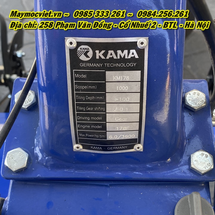 Máy xới đất KAMA 178F chạy dầu công suất 7HP - bảo hành 12 tháng