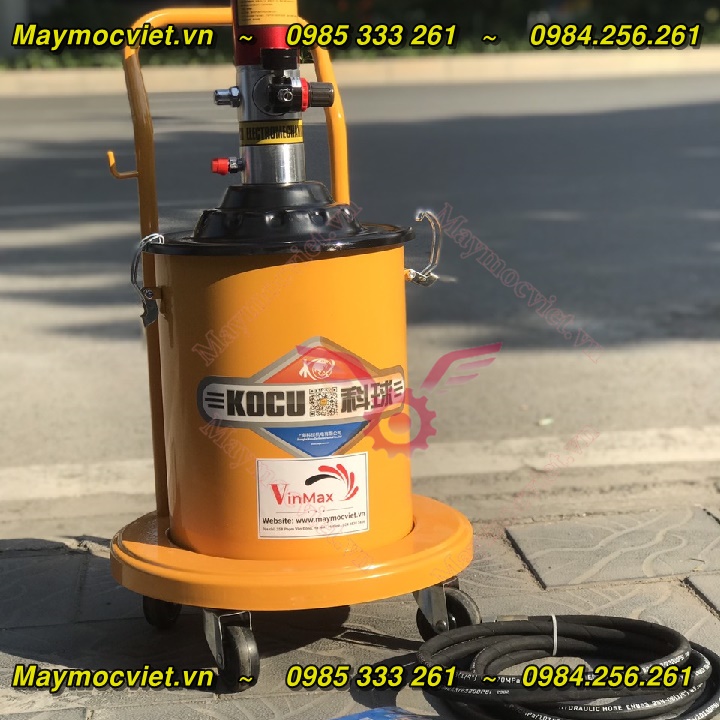 Máy bơm mỡ bò bằng khí nén Kocu GZ10 - bơm mỡ cho động cơ máy mócc