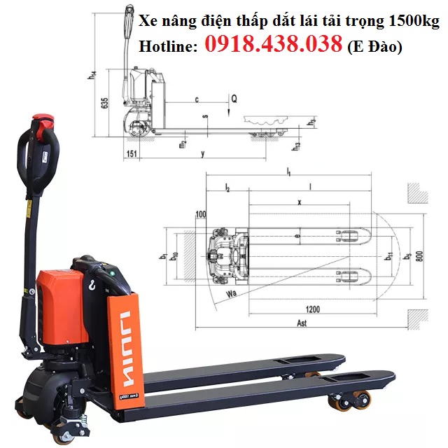 Xe nâng tay điện, xe nâng điện thấp, xe nâng pallet điện