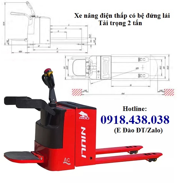 Xe nâng tay điện, xe nâng điện thấp, xe nâng pallet điện